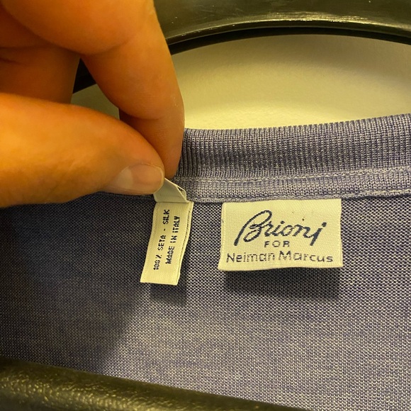 Brioni Silk Purple Polo Shirt - Picture 3 of 6